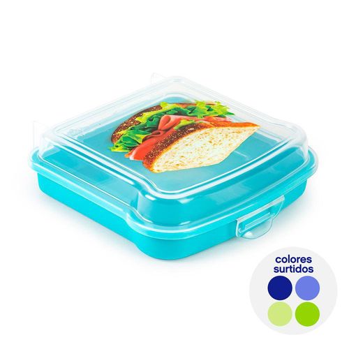 Contenedor de Plástico para Sándwich Colores Surtidos
