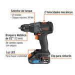 Taladro Inalámbrico 20 V 1/2 Plg - Truper Max