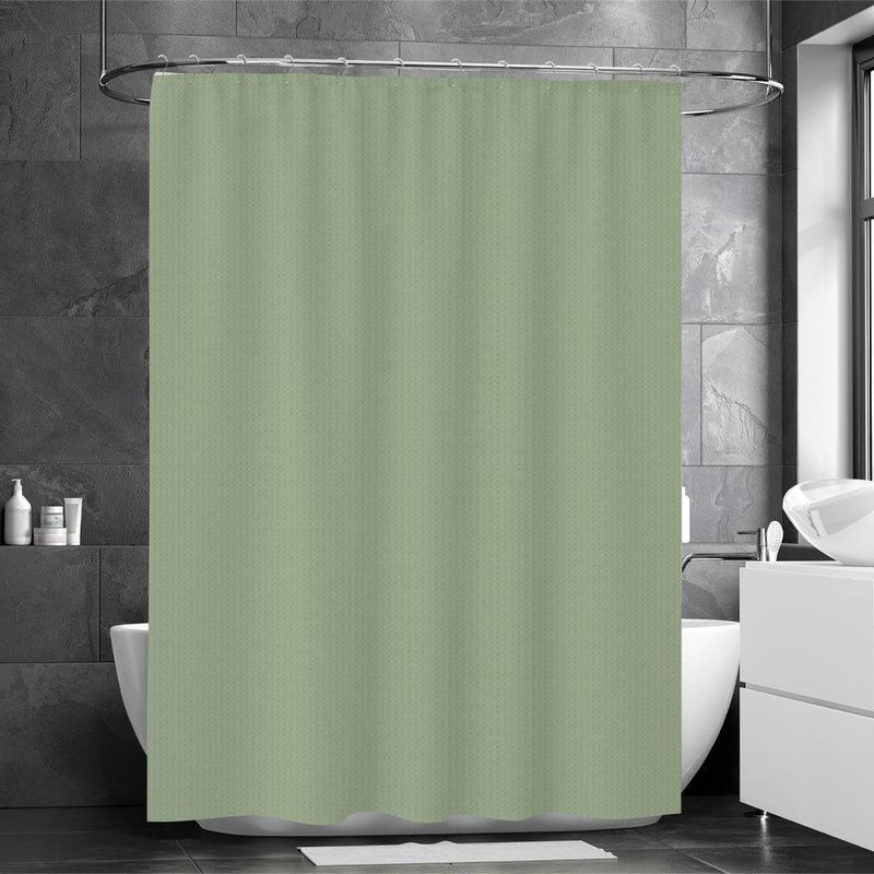 Set de Cortina para Baño con Ganchos Verde 13 Pzas