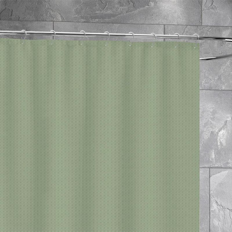 Set de Cortina para Baño con Ganchos Verde 13 Pzas