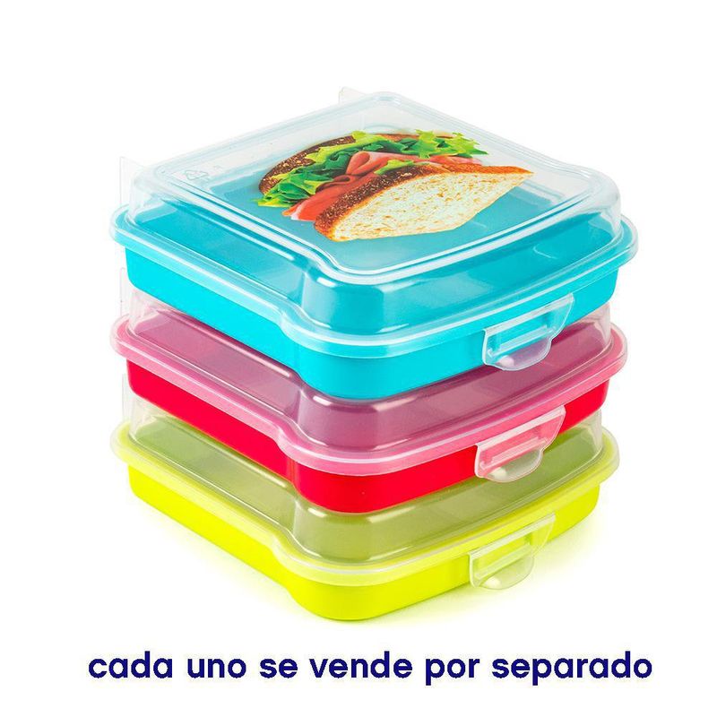 Contenedor de Plástico para Sándwich Colores Surtidos