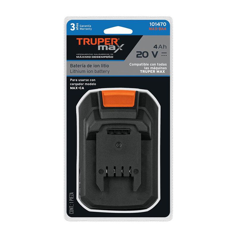 Batería Ion-Litio 20 V 4 Ah - Truper Max