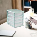 Organizador de Escritorio Verde con 4 Gavetas