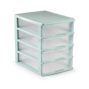 Organizador de Escritorio Verde con 4 Gavetas
