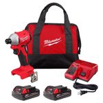 Kit de Atornillador Inalámbrico de Impacto de 1/4 Plg de 18 V
