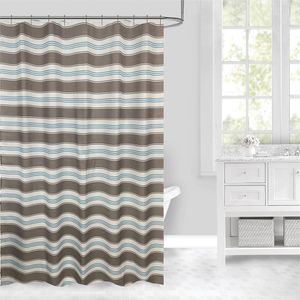 Cortina de Baño con Ganchos Diseño Líneas