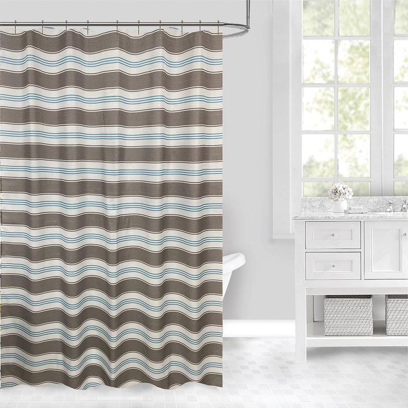 Cortina de Baño con Ganchos Diseño Líneas