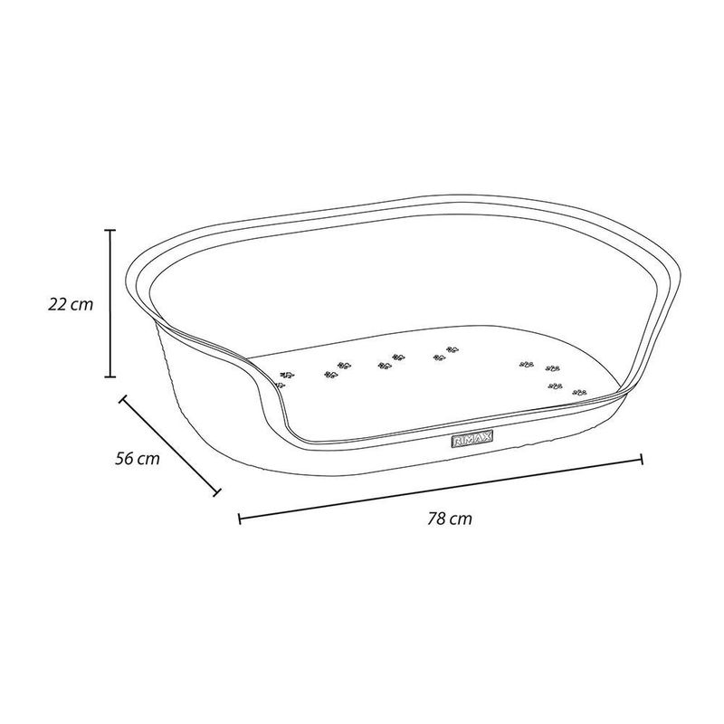 Cama Rimax para Perro con Colchón de 22 x 56 x 78 Cm Color Beige