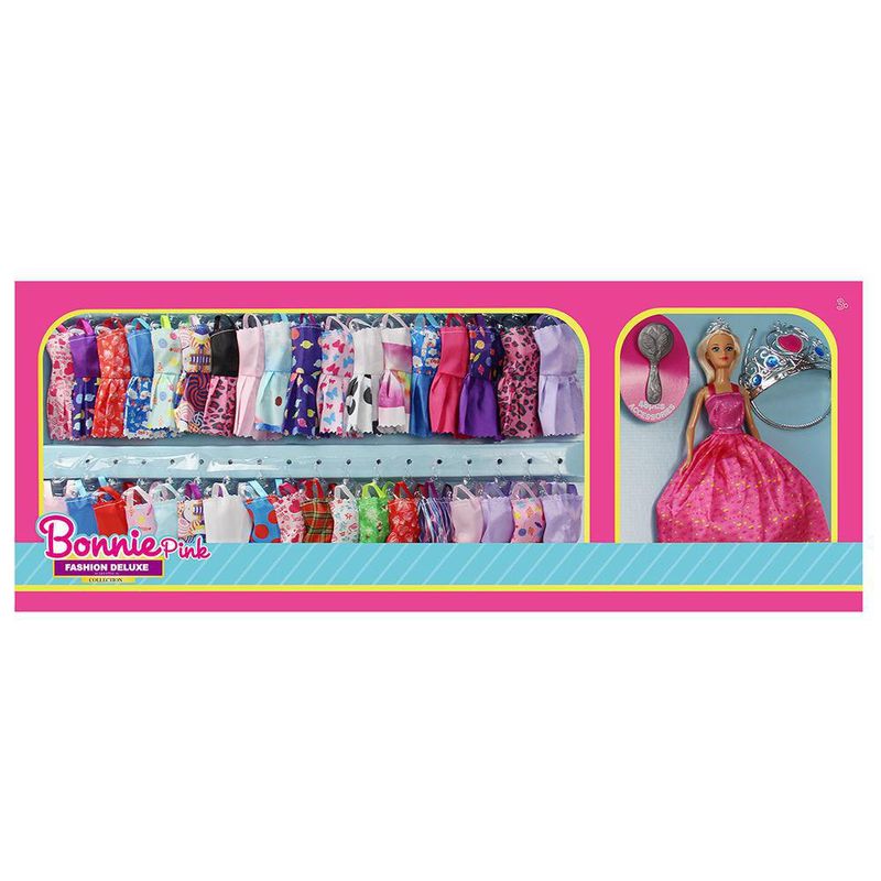 Set de Muñeca 12 Plg y 36 Vestidos