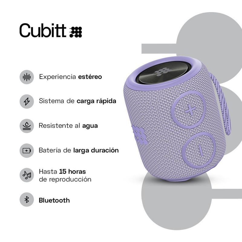 Bocina Power Go Speaker Lila de 5 W - Cubitt