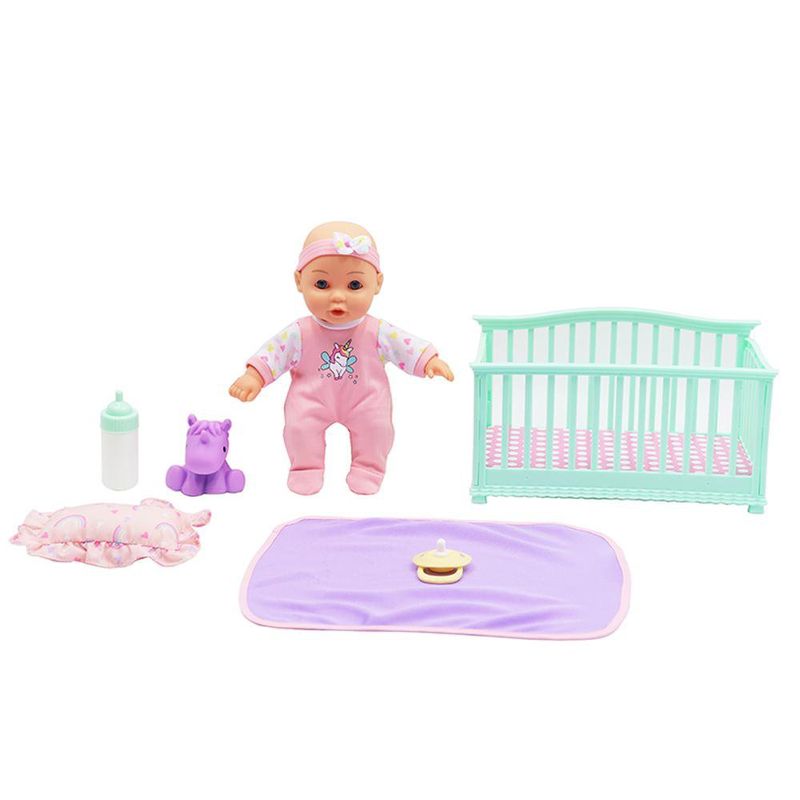 Muñeca con Cuna y Accesorios