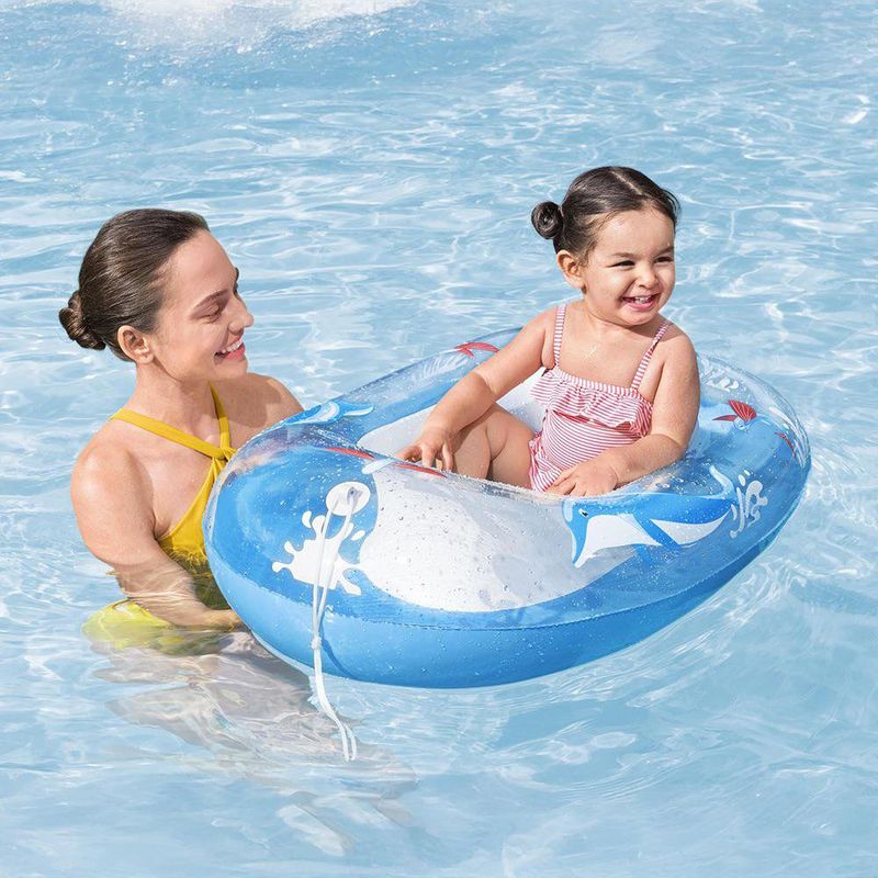 Flotador Inflable para Niños con Diseño de Delfines Azul
