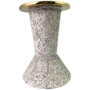 Candelero Tipo Granito con Detalle Dorado