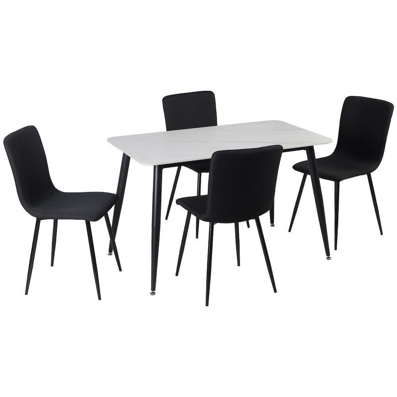 Set Comedor Bremis para 4 Personas Color Gris Oscuro