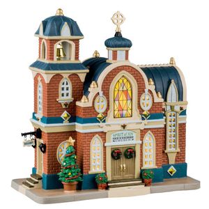 Figura de Iglesia Espíritu de Alegría con Luz LED para Villa Navideña
