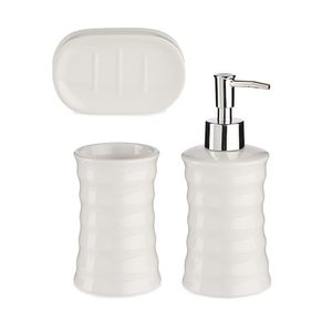 Set de 3 Accesorios para Baño de Cerámica