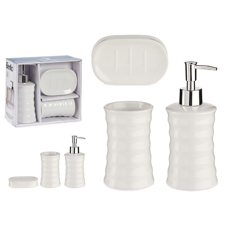 Set de 3 Accesorios para Baño de Cerámica