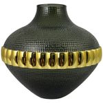 Florero Gris con Dorado