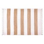 Alfombra Decorativa con Rayas y Flecos