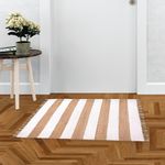 Alfombra Decorativa con Rayas y Flecos