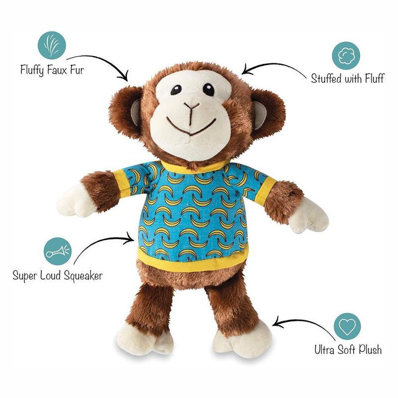 Juguete para Perro de Mono con Pijama de Bananas