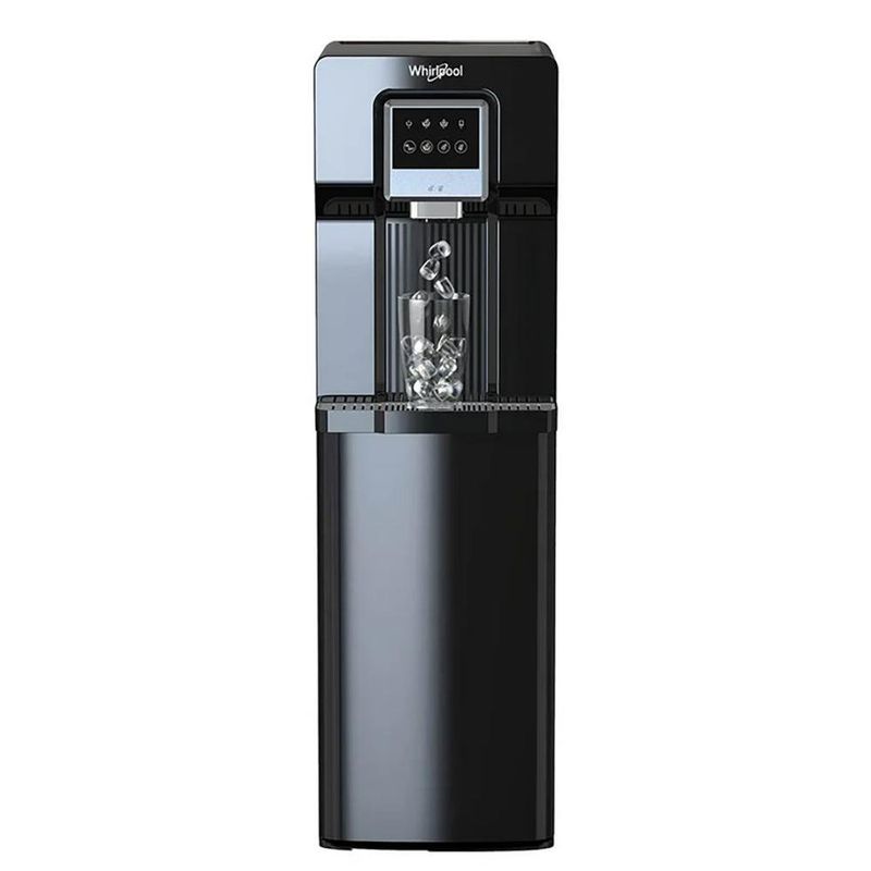 Dispensador de Agua Tipo Piso con Fábrica de Hielo Negro