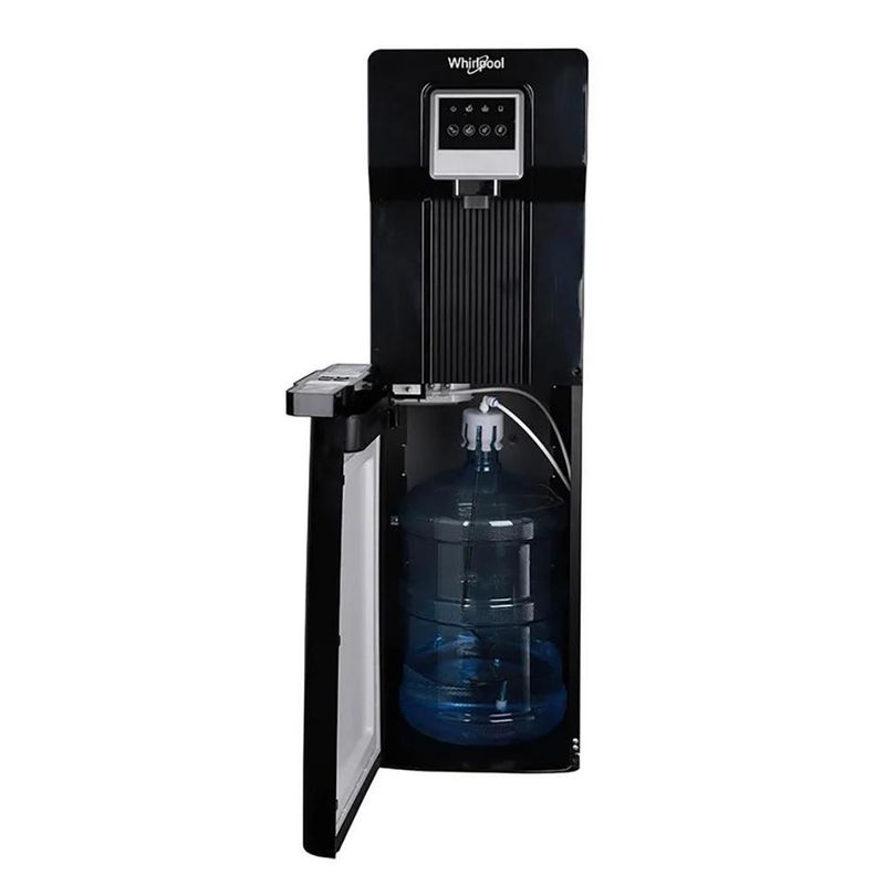 Dispensador de Agua Tipo Piso con Fábrica de Hielo Negro