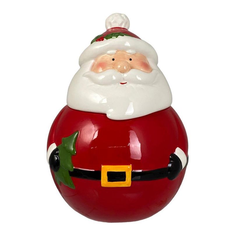 Galletero Santa con Tapa 16.5X16.5 Cm