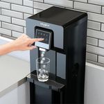Dispensador de Agua Tipo Piso con Fábrica de Hielo Negro