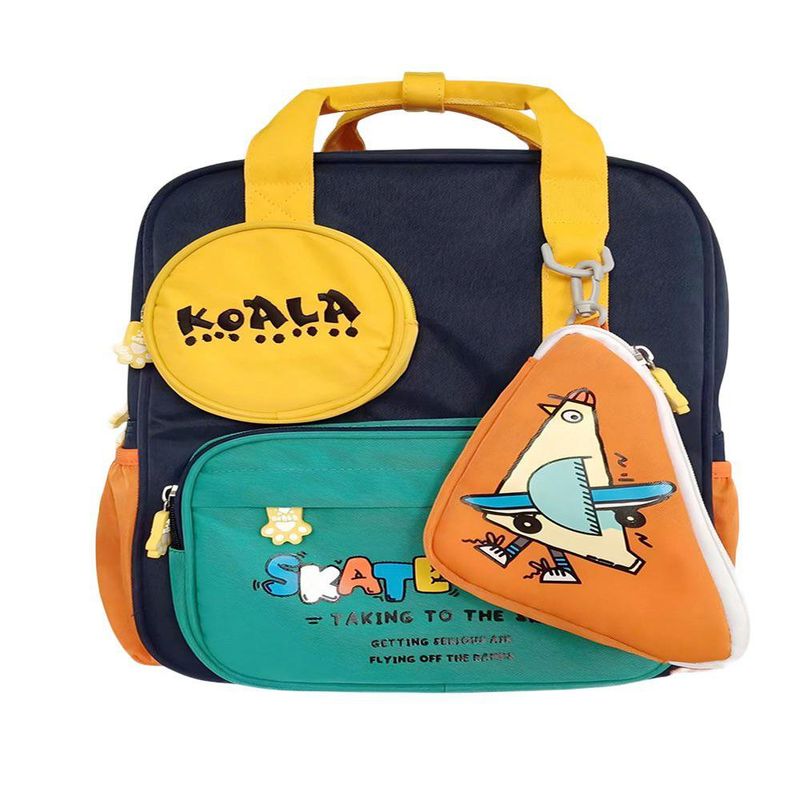 Mochila Azul con Diseño Skate Crew y Accesorios