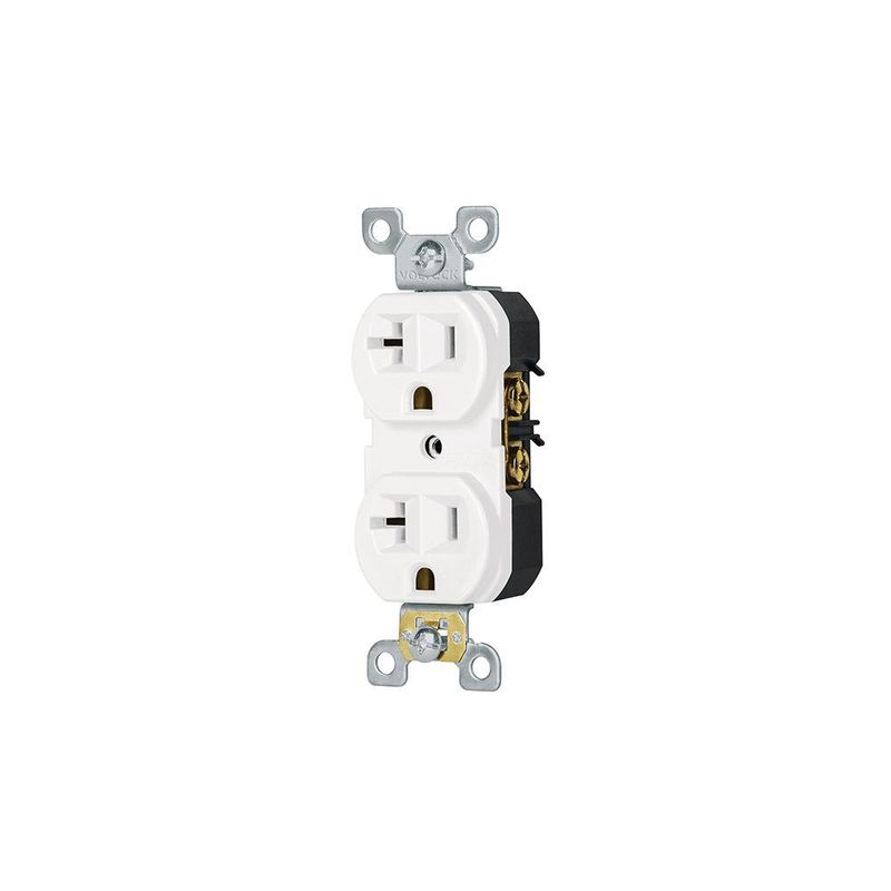 Tomacorriente 2 Polos Aterrizado Standard Blanco - Volteck