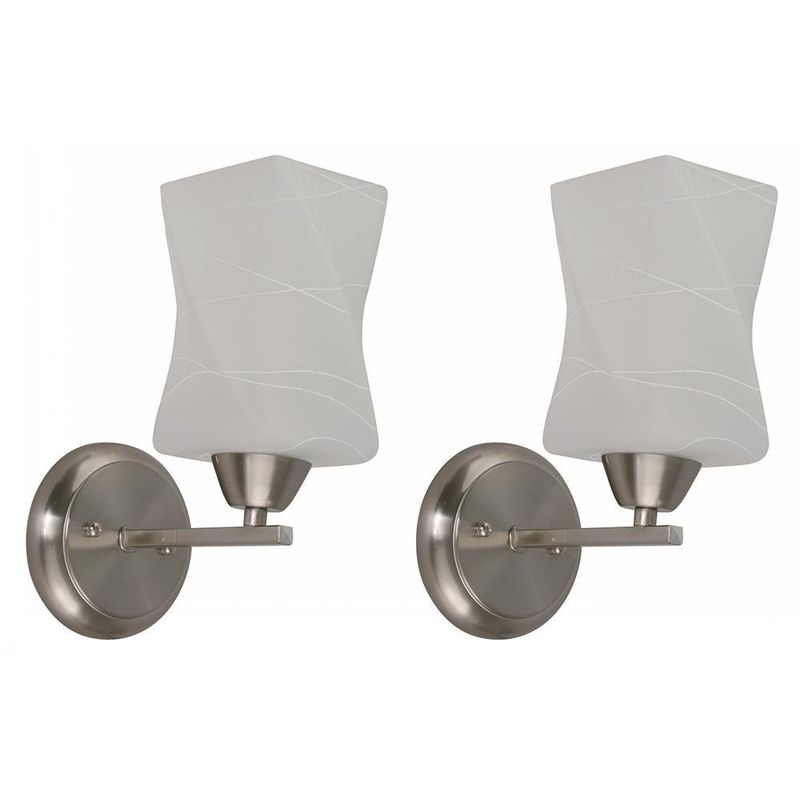Set de 2 Lámparas para Pared Pantalla Cuadrada Esmerilada