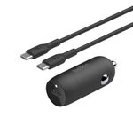 Cargador de Auto USB-C con Cable USB-C a USB-C 30 W Negro