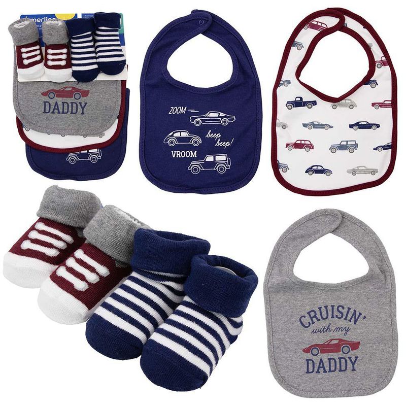 Set de Babero y Calcetines para Niño 5 Pzas