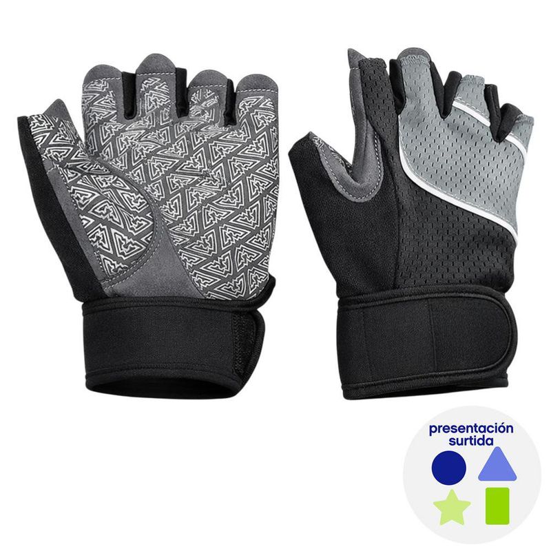 Guantes Deportivos para Entrenamiento Fitness Talla L Color Negro con Gris