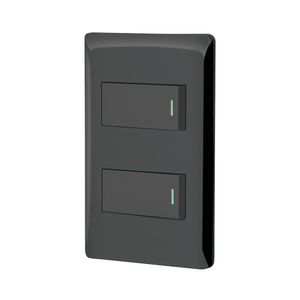 Interruptor de 2 Polos Sencillo Lisboa Negro - Volteck