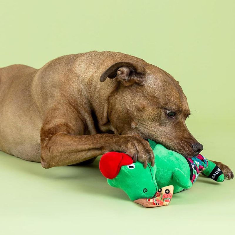 Juguete para Perro de Dinosaurio con Pizza
