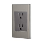 Tomacorriente Doble 3 Módulos Lisboa Acero Inoxidable - Volteck