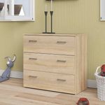 Gavetero Beige de 3 Gavetas 75x36x70 Cm - Tvilum