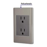 Tomacorriente Doble 3 Módulos Lisboa Acero Inoxidable - Volteck