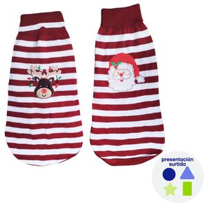 Suéter Navideño Rayado para Perro L
