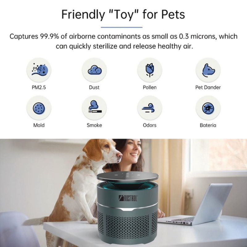Mini Purificador de Ambiente para Escritorio Gris
