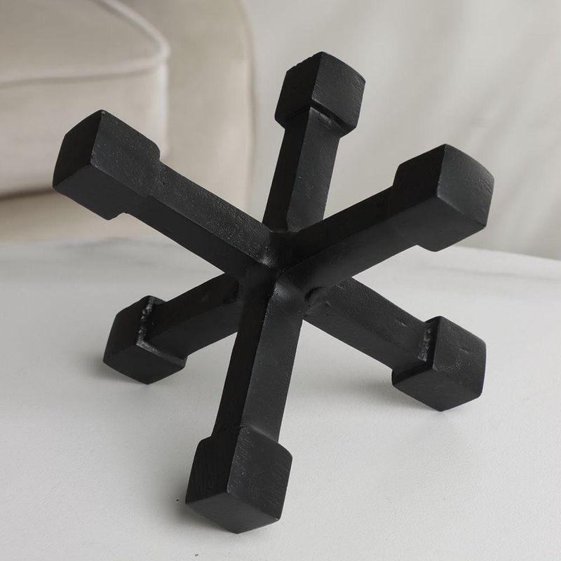 Figura Decorativa Geométrica Tridimensional Negra