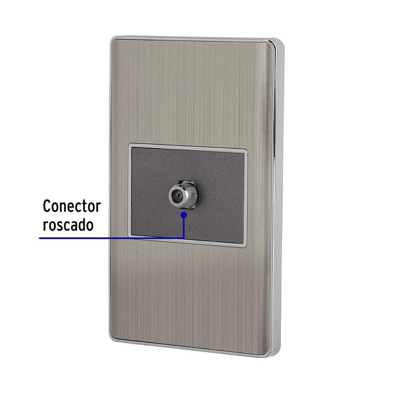 Tomacorriente Coaxial Lisboa Acero Inoxidable - Volteck