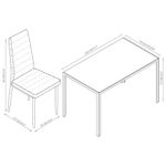 Comedor Moderno Rectangular con Mesa de Vidrio Negro para 4 Personas