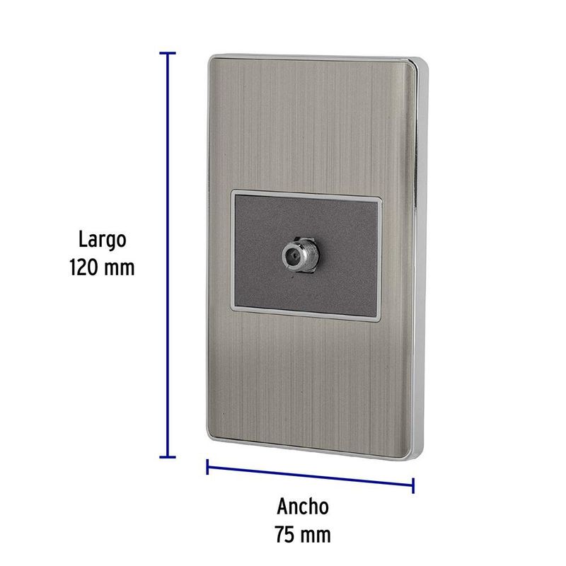 Tomacorriente Coaxial Lisboa Acero Inoxidable - Volteck