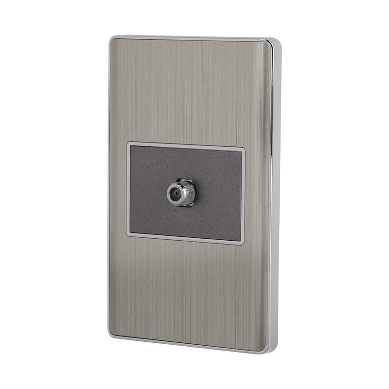 Tomacorriente Coaxial Lisboa Acero Inoxidable - Volteck