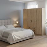 Armario Dan de 4 Puertas y 3 Gavetas para Dormitorio 49.6 x 195.5 x 200.4 cm