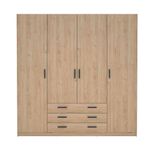 Armario Dan de 4 Puertas y 3 Gavetas para Dormitorio 49.6 x 195.5 x 200.4 cm