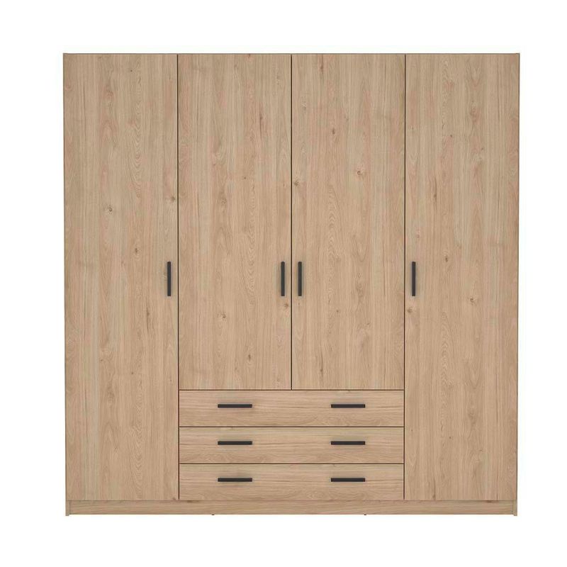 Armario Dan de 4 Puertas y 3 Gavetas para Dormitorio 49.6 x 195.5 x 200.4 cm